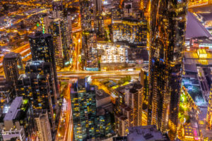 Australia, Melbourne, city overview at night Australia, Melbourne, city overview at night